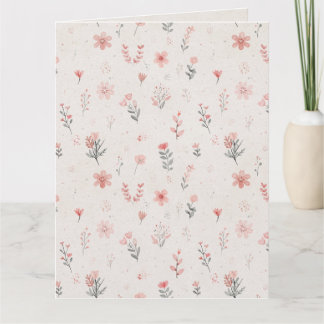 Tarjeta de felicitación plegada con patrón floral