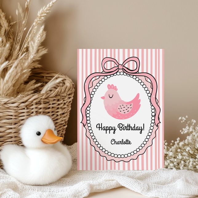 Tarjeta de felicitación plegada con rayas de pollo (Subido por el creador)
