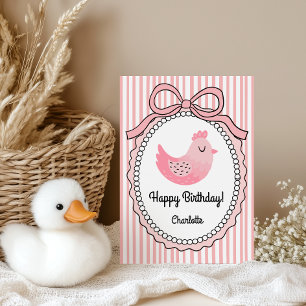 Tarjeta de felicitación plegada con rayas de pollo