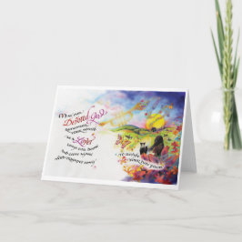 Tarjeta de felicitación plegada de 5"x7" dedicada 