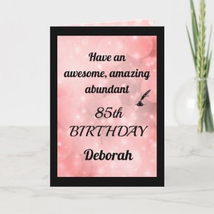 Tarjeta de felicitación plegada de 85 años persona