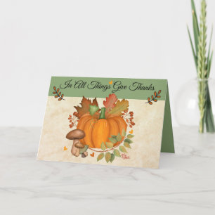 Tarjeta de felicitación plegada de Acción de Graci
