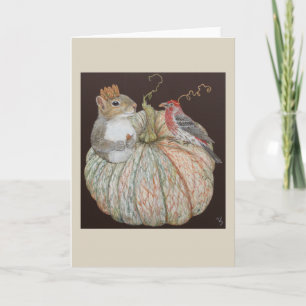 Tarjeta de felicitación plegada de Ardilla y Pinzó