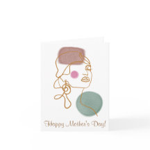 Tarjeta de felicitación plegada de arte de línea d