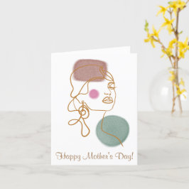 Tarjeta de felicitación plegada de arte de línea d