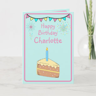 Tarjeta de felicitación plegada de bizcocho de cum