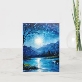 Tarjeta de felicitación plegada de bonito Blue Lak