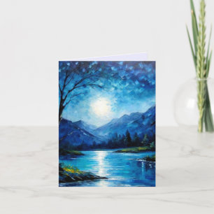 Tarjeta de felicitación plegada de bonito Blue Lak
