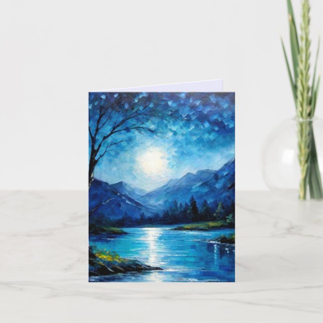 Tarjeta de felicitación plegada de bonito Blue Lak (Anverso)