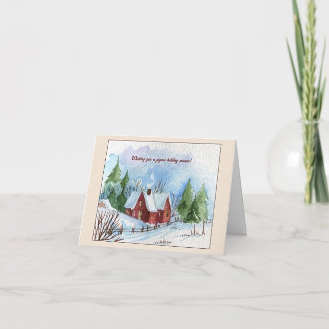 Tarjeta de felicitación plegada de Casa Nevada (Anverso)