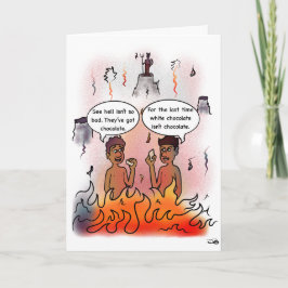 Tarjeta de felicitación plegada de chocolate blanc