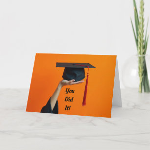 Tarjeta de felicitación plegada de cierre de gradu