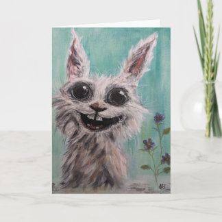 Tarjeta de felicitación plegada de conejo