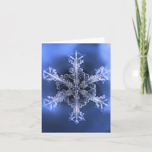 Tarjeta de felicitación plegada de copo de nieve d