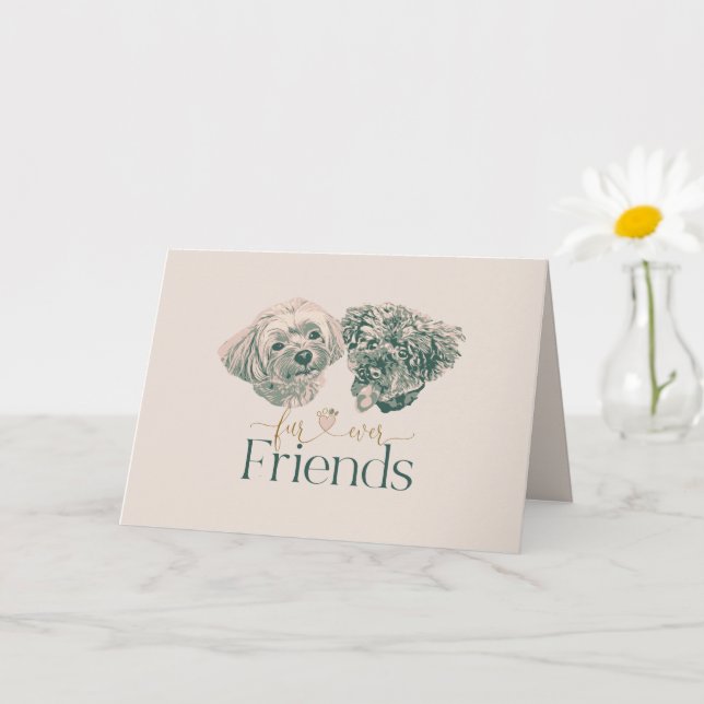 Tarjeta de felicitación plegada de cuatro amigos d (Planta pequeña)