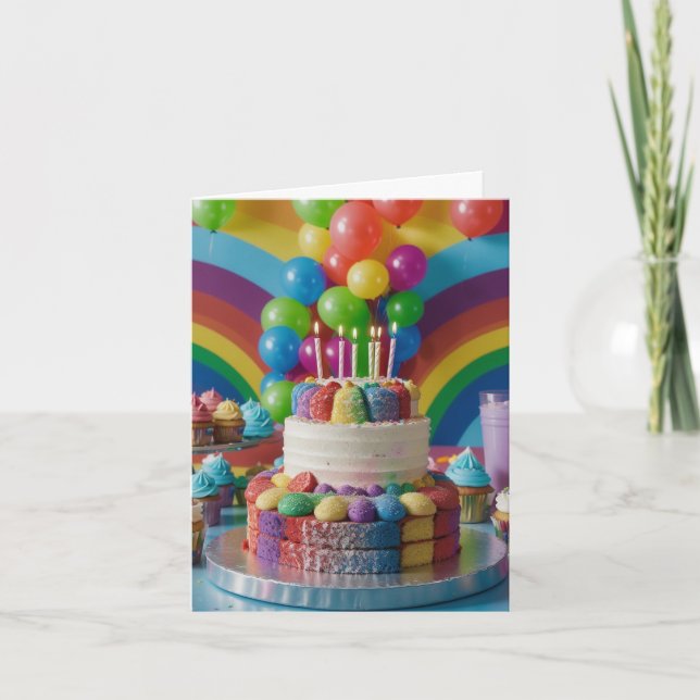 Tarjeta de felicitación plegada de cumpleaños (Anverso)