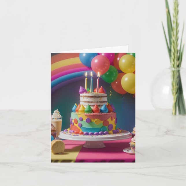 Tarjeta de felicitación plegada de cumpleaños (Anverso)