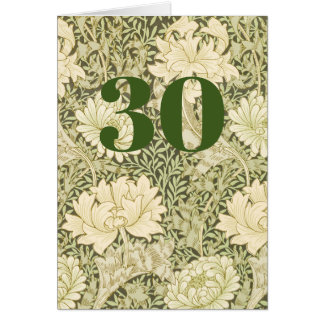Tarjeta de felicitación plegada de cumpleaños 30 c