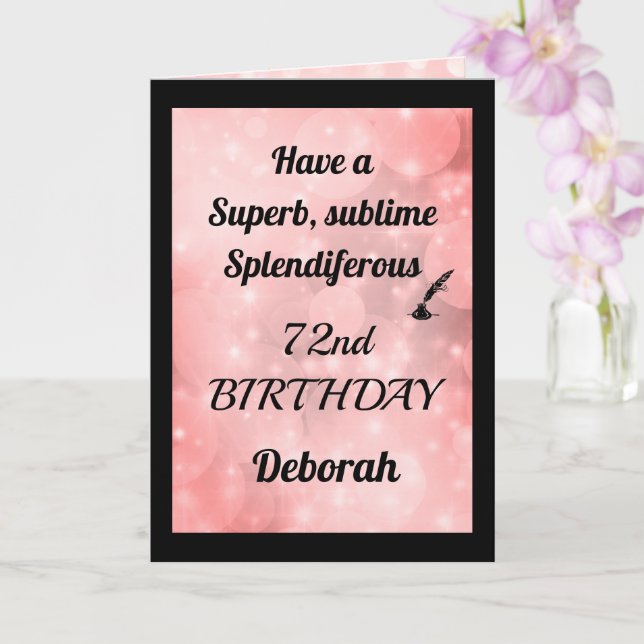 Tarjeta de felicitación plegada de cumpleaños 72 p (Orquídea)