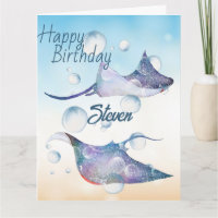Tarjeta de felicitación plegada de cumpleaños bajo