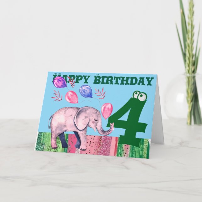 Tarjeta de felicitación plegada de cumpleaños feli (Anverso)