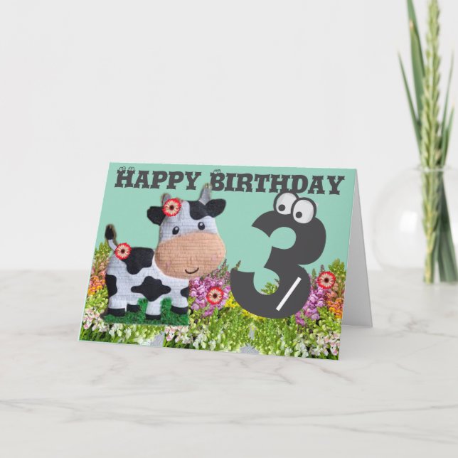 Tarjeta de felicitación plegada de cumpleaños feli (Anverso)