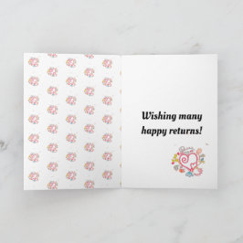 Tarjeta de felicitación plegada de cumpleaños feli