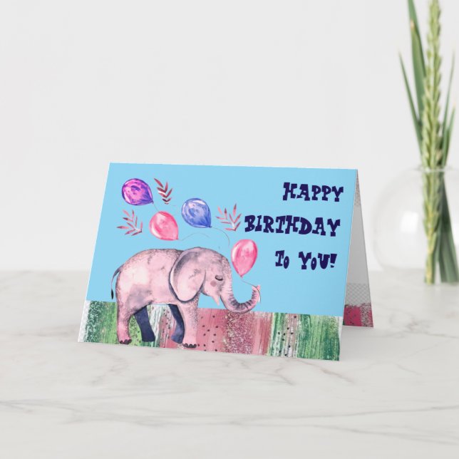Tarjeta de felicitación plegada de cumpleaños feli (Anverso)