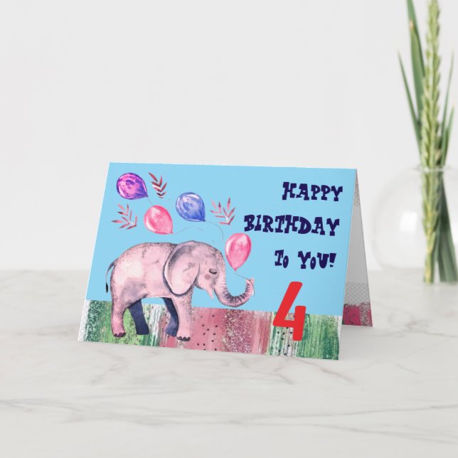 Tarjeta de felicitación plegada de cumpleaños feli (Anverso)