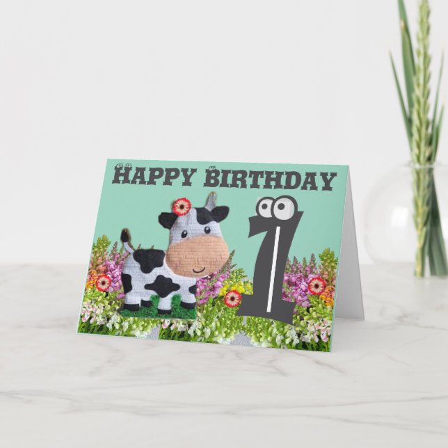 Tarjeta de felicitación plegada de cumpleaños feli (Anverso)