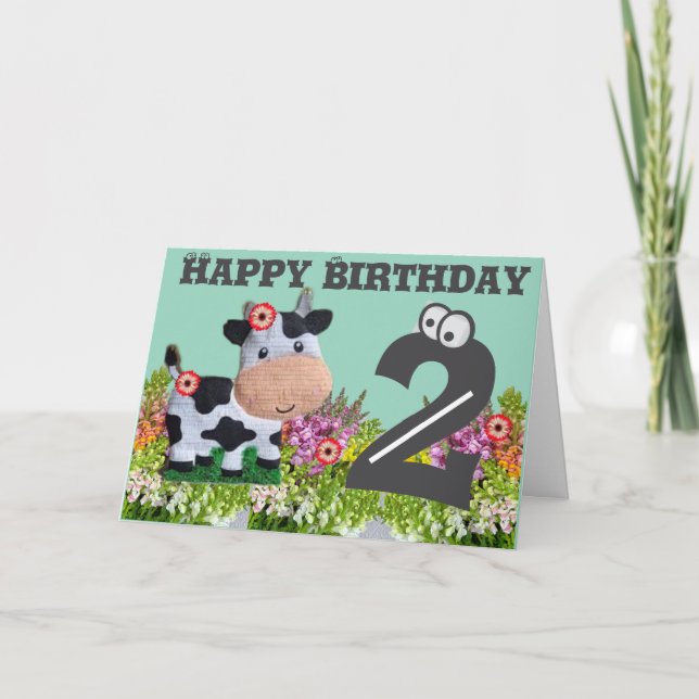 Tarjeta de felicitación plegada de cumpleaños feli (Anverso)