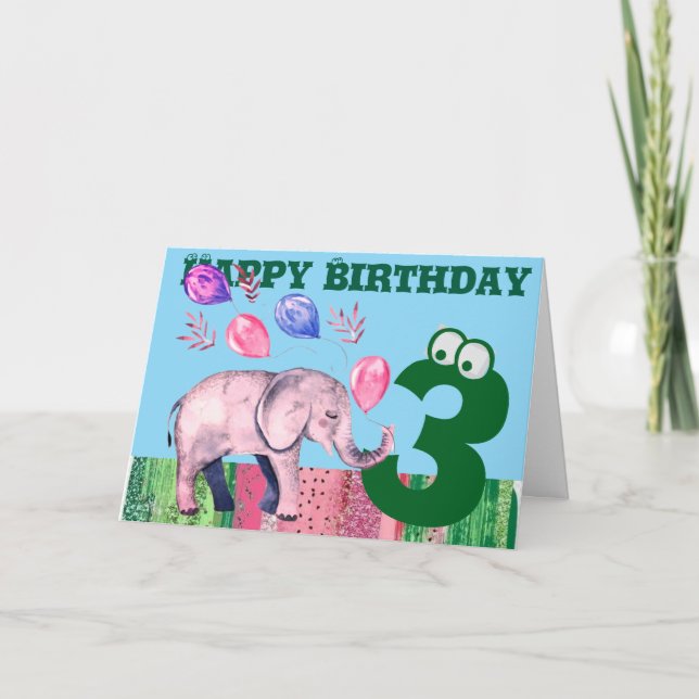 Tarjeta de felicitación plegada de cumpleaños feli (Anverso)