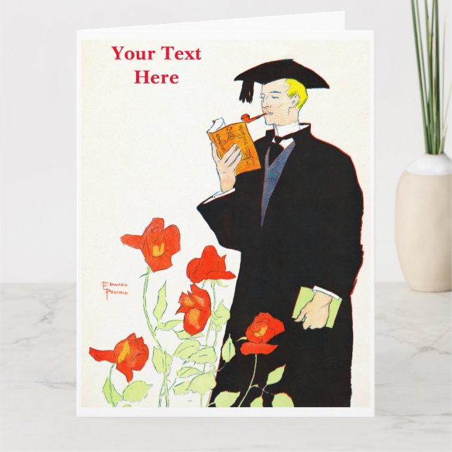 Tarjeta de felicitación plegada de Edward Penfield (Anverso)