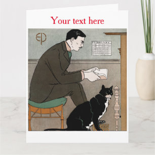 Tarjeta de felicitación plegada de Edward Penfield