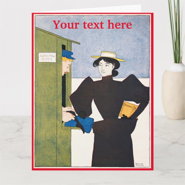 Tarjeta de felicitación plegada de Edward Penfield (Anverso)