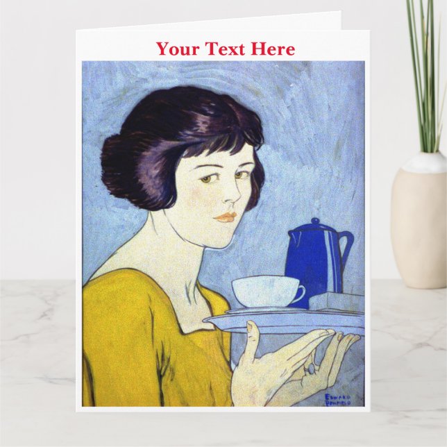 Tarjeta de felicitación plegada de Edward Penfield (Anverso)