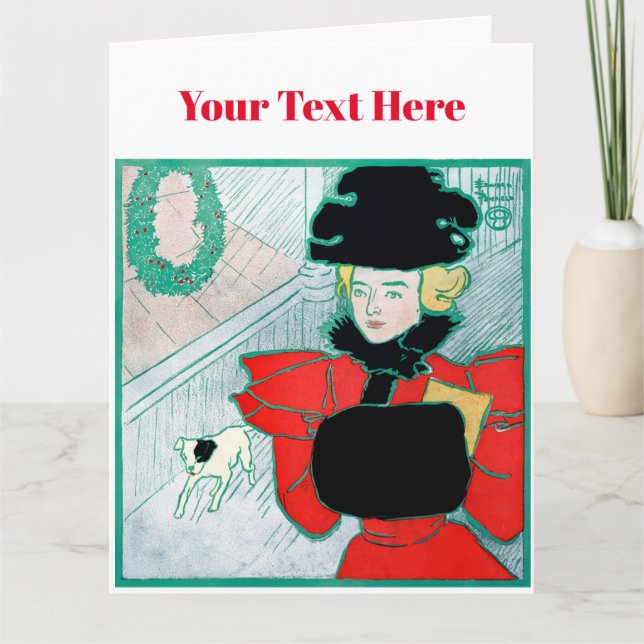 Tarjeta de felicitación plegada de Edward Penfield (Anverso)