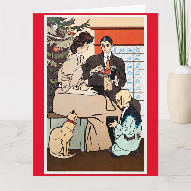 Tarjeta de felicitación plegada de Edward Penfield (Anverso)