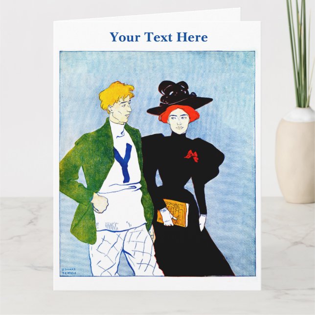 Tarjeta de felicitación plegada de Edward Penfield (Anverso)