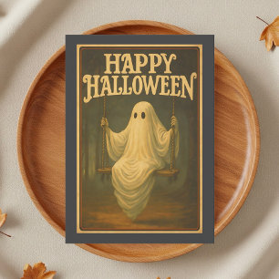 Tarjeta de felicitación plegada de fantasma de Hal