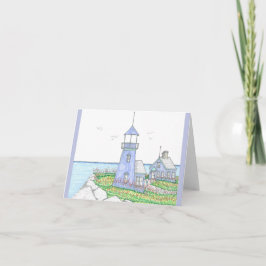 Tarjeta de felicitación plegada de faro