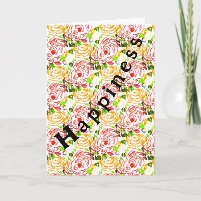 Tarjeta de felicitación plegada de felicidad (Anverso)