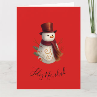 Tarjeta de felicitación plegada de Feliz Navidad