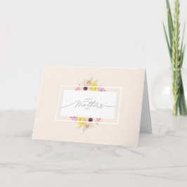 Tarjeta de felicitación plegada de flores de prima