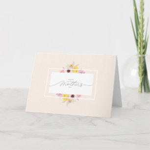 Tarjeta de felicitación plegada de flores de prima