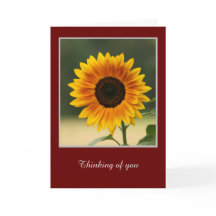 Tarjeta de felicitación plegada de girasol de vera