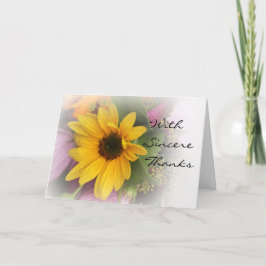 Tarjeta de felicitación plegada de girasol de vera