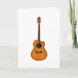 Tarjeta de felicitación plegada de guitarra acústi