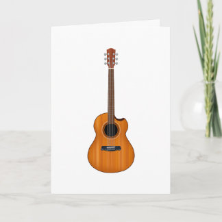 Tarjeta de felicitación plegada de guitarra acústi