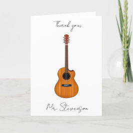 Tarjeta de felicitación plegada de guitarra acústi